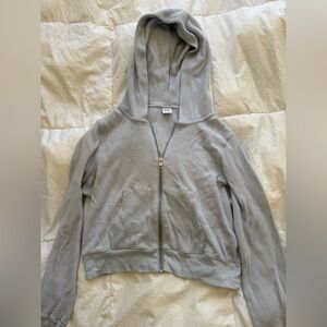 Aritzia Light Blue Waffle Zip Hoodie in great condition!